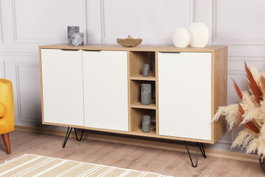 Hanah Home Clara Console - Roble y Blanco